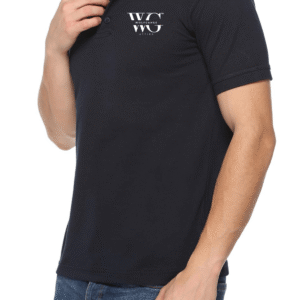 Model wearing WG Promo Polo in black – sleek, clean, and ideal for daily uniforms