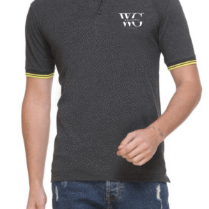 Double Tipped Polo T-Shirt in Charcoal Grey with Yellow – sharp and confident look for active teams