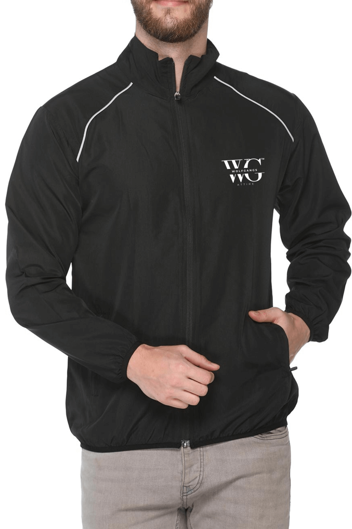 ACTI-FIT Reflector Jacket in Black with Reflective Highlights