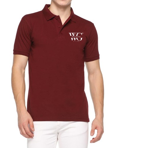 QUOTA Polo T-Shirt by WG – Maroon cotton polo with front WG logo